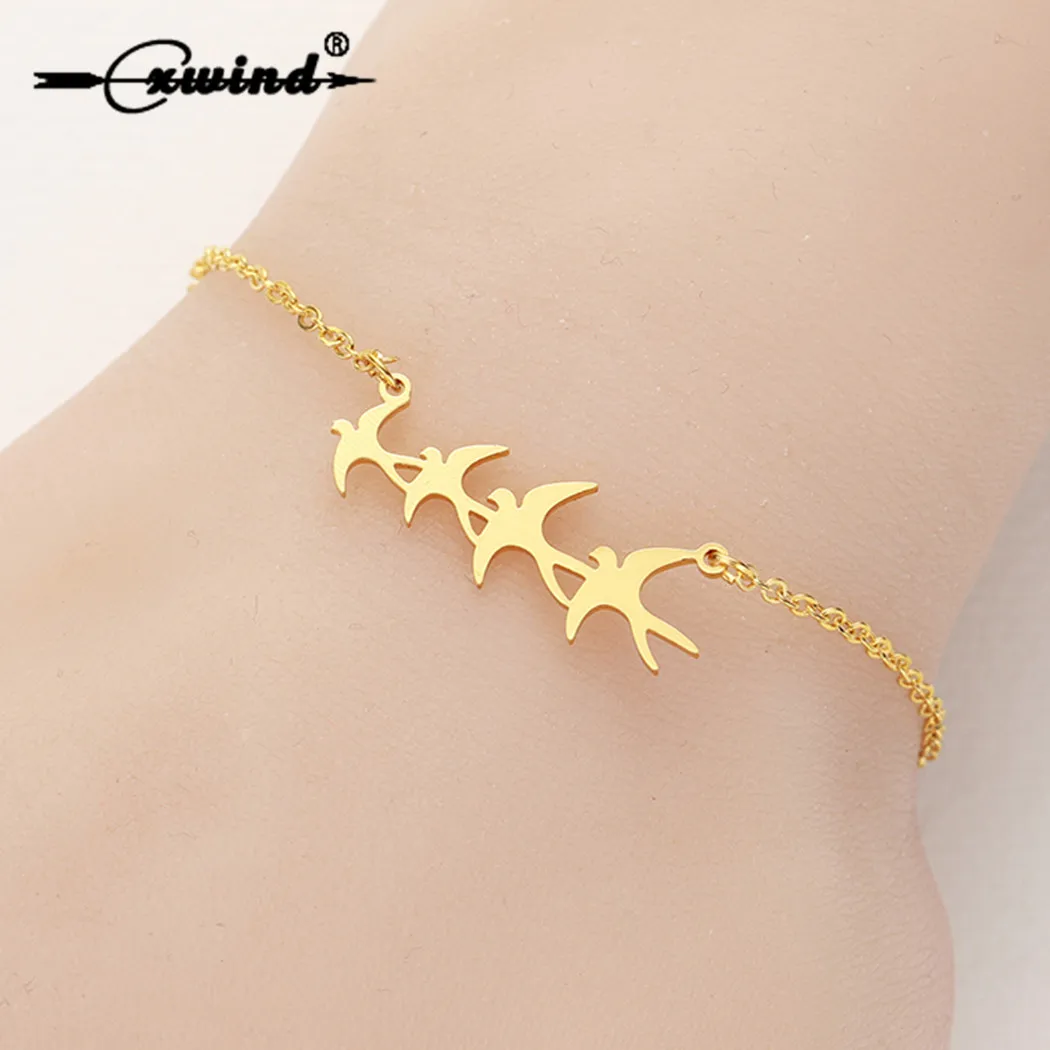 Cxwind New Arrival Animal Bird Bracelet Bangles Women Flock of Birds Bracelet Jewelry Gold / Rose Gold Chain femme
Cxwind New Arrival Animal Bird Bracelet Bangles Women Flock of Birds Bracelet Jewelry Gold / Rose Gold Chain femme