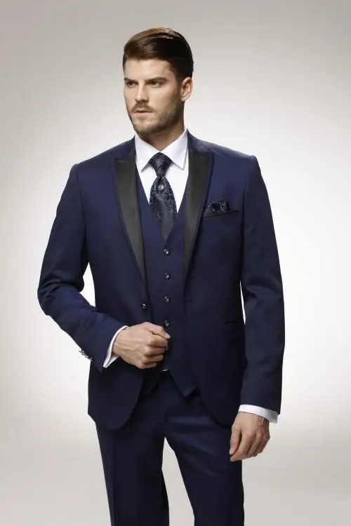 Custom Made Groom Tuxedo Navy Blue Groomsmen Peak Lapel Wedding/Dinner Suits Best Man Bridegroom (Jacket+Pants+Tie+Vest) B500
Custom Made Groom Tuxedo Navy Blue Groomsmen Peak Lapel Wedding/Dinner Suits Best Man Bridegroom (Jacket+Pants+Tie+Vest) B500