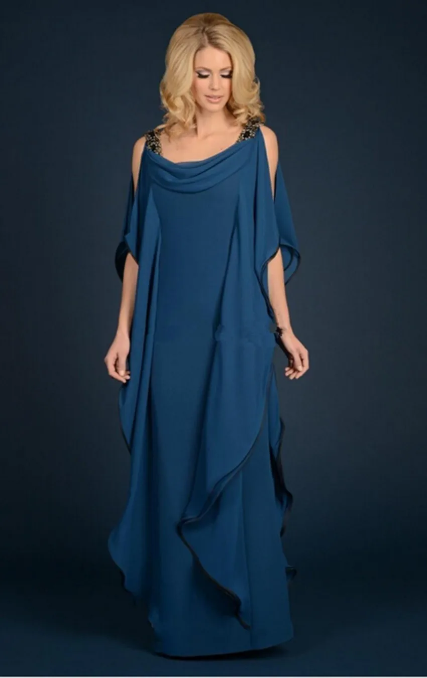New Design Mother Of The Bride Dresses Chiffon Wedding Party Dress Beaded Ruffles Flowing Sheath vestido do novia JT1109
New Design Mother Of The Bride Dresses Chiffon Wedding Party Dress Beaded Ruffles Flowing Sheath vestido do novia JT1109