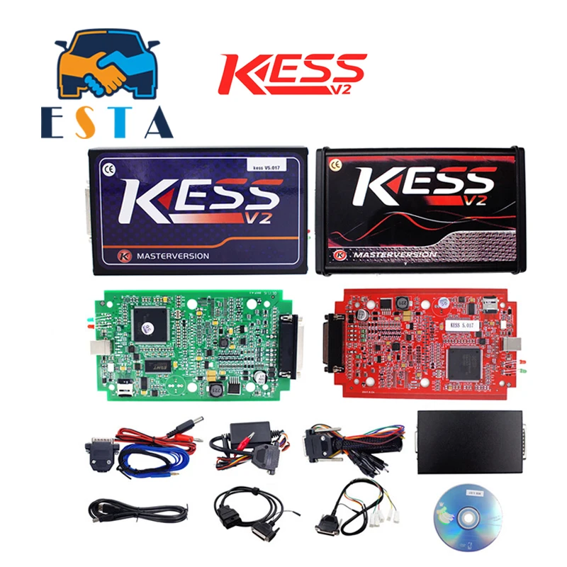 Online Red EU Version KESS V5.017 V2.23 No Tokens Limit Kess Master HW 5.017 V2 OBD2 Manager Tuning Kit 5017 ECU Programmer | Автомобили и