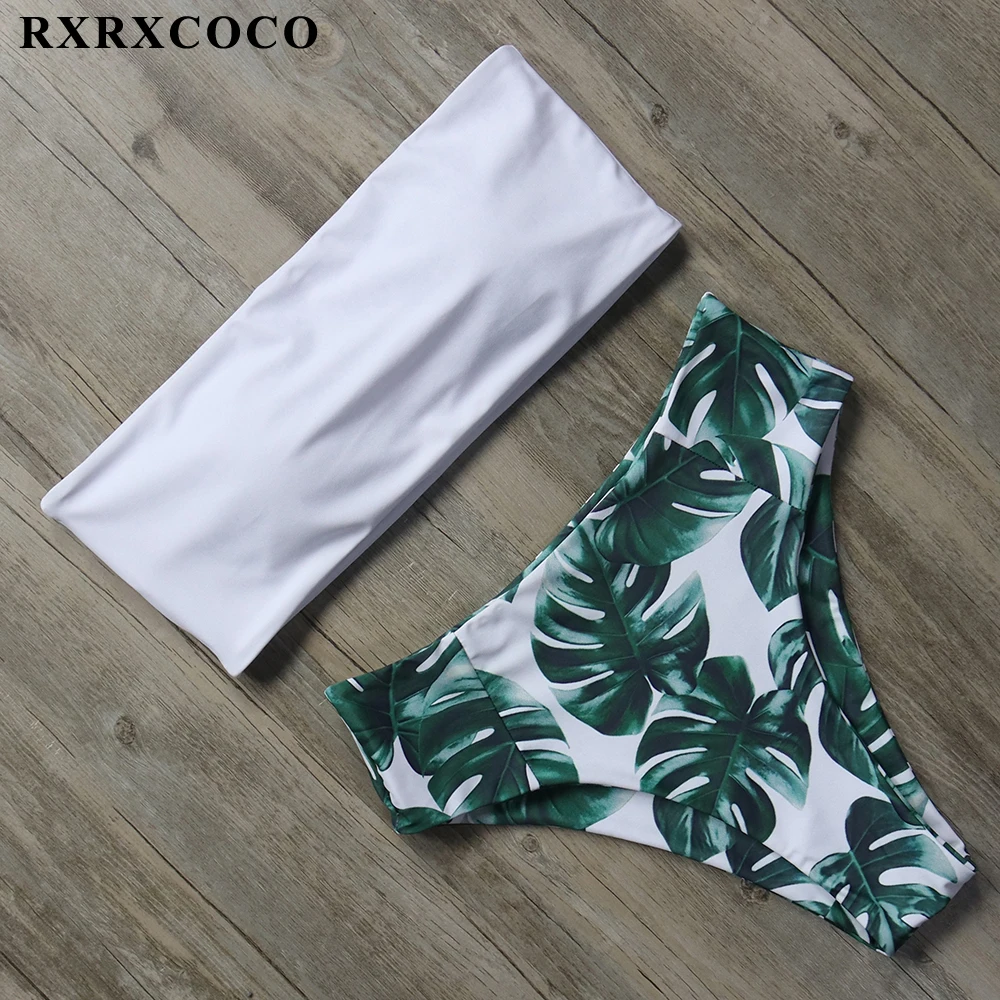 Пикантный купальник бикини RXRXCOCO Женский комплект с высокой талией бандажный пуш