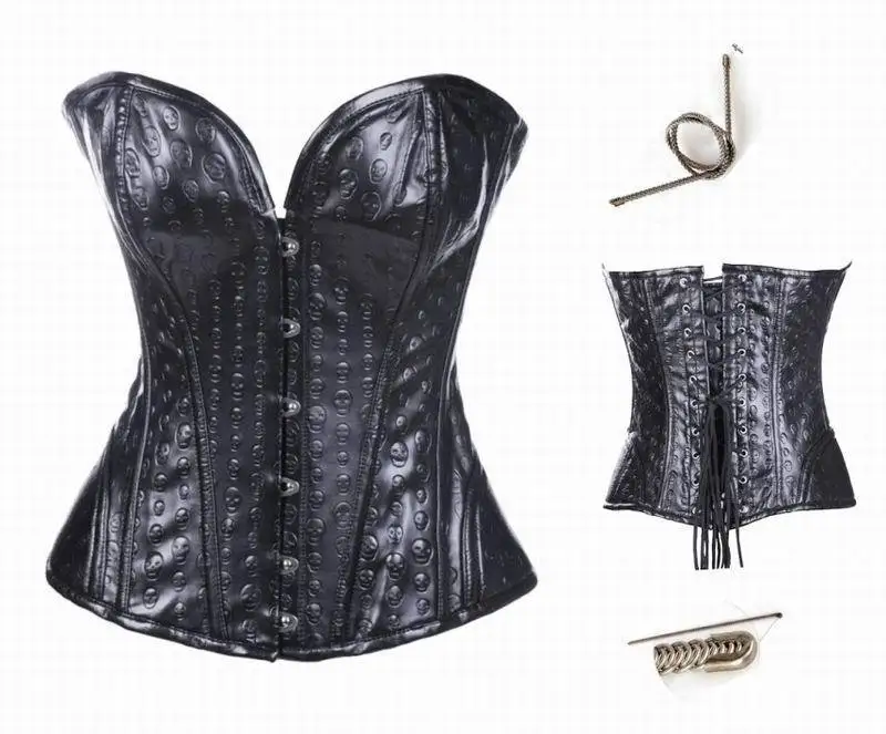 Fashion Style Skull Print Leather Metal Boned Corset 3S9045 Hot Sale Sexy Black Vinyl Lingerie
Fashion Style Skull Print Leather Metal Boned Corset 3S9045 Hot Sale Sexy Black Vinyl Lingerie