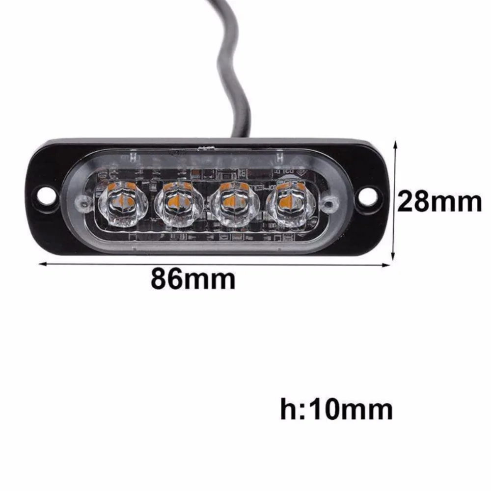 12V-24V 4 LED Strobe Warning Light Strobe Grill Flashing Breakdown Emergency Light Car Truck Beacon Lamp Amber Traffic Light
12V-24V 4 LED Strobe Warning Light Strobe Grill Flashing Breakdown Emergency Light Car Truck Beacon Lamp Amber Traffic Light