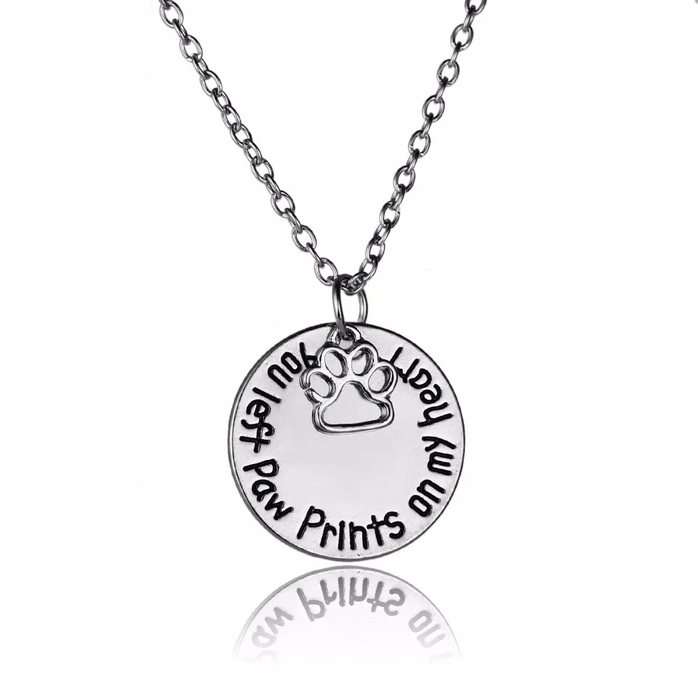 24PC/Lot Animals Lovers Hollow Pet Prints Claw Pendant Necklace You Left Paw Prints On My Heart Women Men Choker Collar Jewelry
24PC/Lot Animals Lovers Hollow Pet Prints Claw Pendant Necklace You Left Paw Prints On My Heart Women Men Choker Collar Jewelry