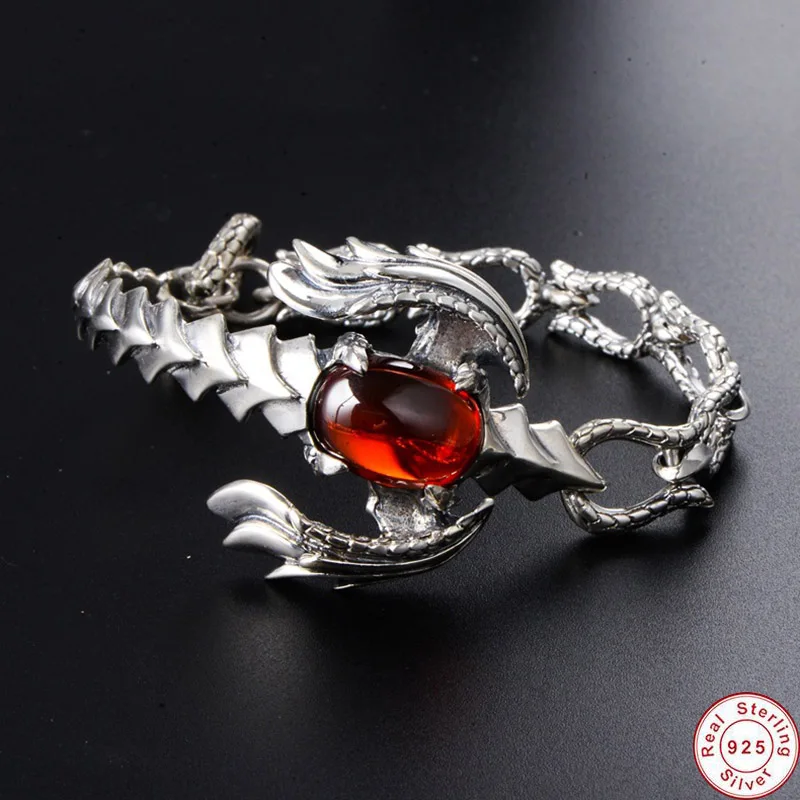 Genuine Solid Thai Silver Scorpion Bracelet Bangles For Men With Natural Garnet Classic Fine Jewelry Manchette Bracelet female
Genuine Solid Thai Silver Scorpion Bracelet Bangles For Men With Natural Garnet Classic Fine Jewelry Manchette Bracelet female
