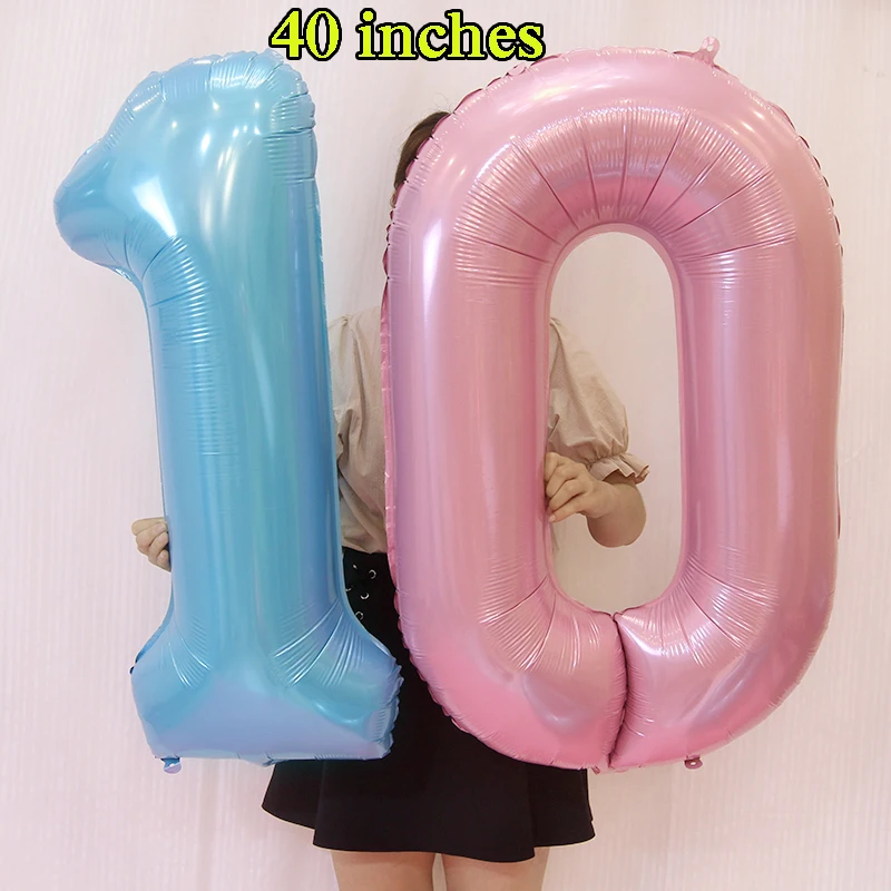 Фото Оптовая продажа 40 "розовый небесно голубой воздушный шар с днем рождения Декор