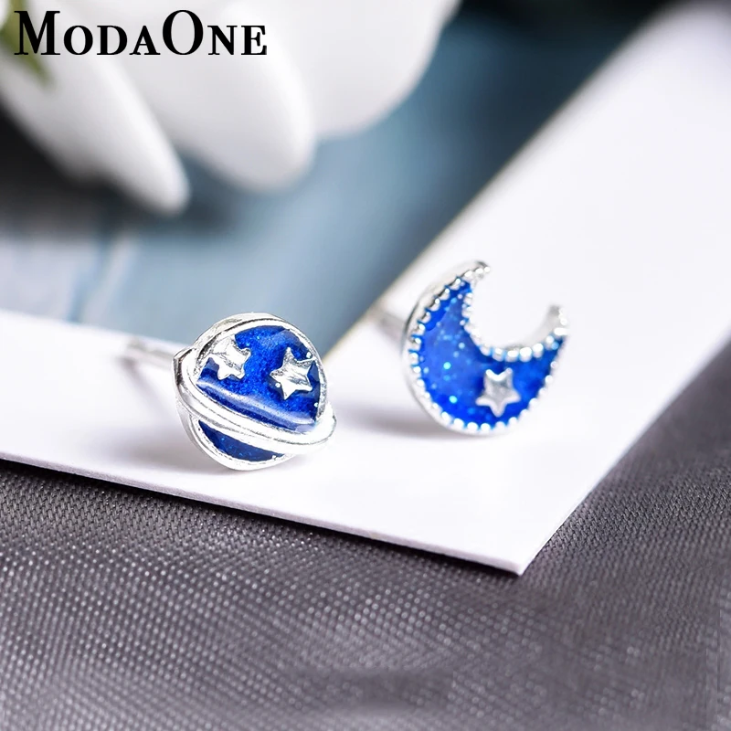 ModaOne 925 Sterling Silver Blue Planet Moon Cosmic Stud Earrings For Women Fresh and Lovely Gift Jewelry For Girl oorbellen
ModaOne 925 Sterling Silver Blue Planet Moon Cosmic Stud Earrings For Women Fresh and Lovely Gift Jewelry For Girl oorbellen