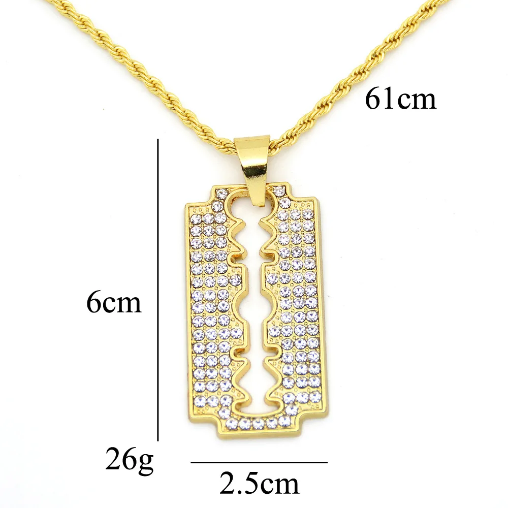 New blade hip hop necklace men's charm ice out hip hop pendant gift necklace jewelry
New blade hip hop necklace men's charm ice out hip hop pendant gift necklace jewelry