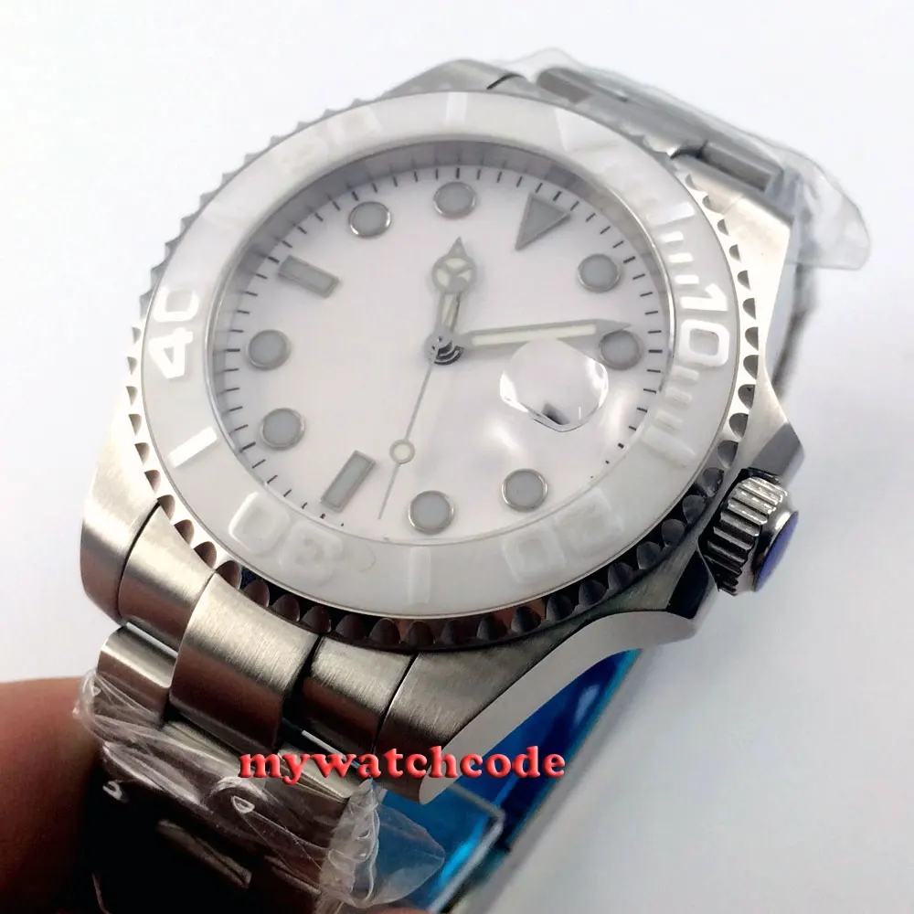 43mm bliger sterile white dial luminous sapphire glass automatic mens watch P482
43mm bliger sterile white dial luminous sapphire glass automatic mens watch P482