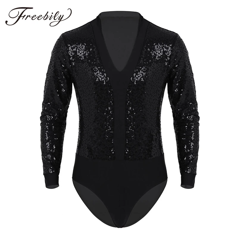 Adult Shiny Sequins V Neck Leotard Mens Long Sleeve Short Unitard Bodysuit Dance Costumes Men High Cut Body Suit Dancewear
Adult Shiny Sequins V Neck Leotard Mens Long Sleeve Short Unitard Bodysuit Dance Costumes Men High Cut Body Suit Dancewear