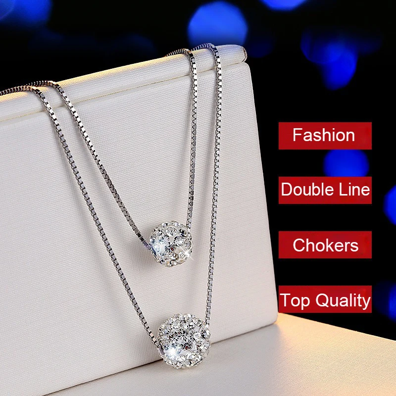 Utimtree Trendy Double Line Box Chain Cubic Zirconia Necklaces Women's Jewelry Statement Pendant Necklace for Wedding Engagement
Utimtree Trendy Double Line Box Chain Cubic Zirconia Necklaces Women's Jewelry Statement Pendant Necklace for Wedding Engagement