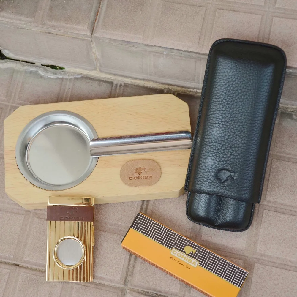 COHIBA Cow Leather Cigar Travel Case Mini Humidor/ Cutter/ Ashtray Accessory Kit
COHIBA Cow Leather Cigar Travel Case Mini Humidor/ Cutter/ Ashtray Accessory Kit