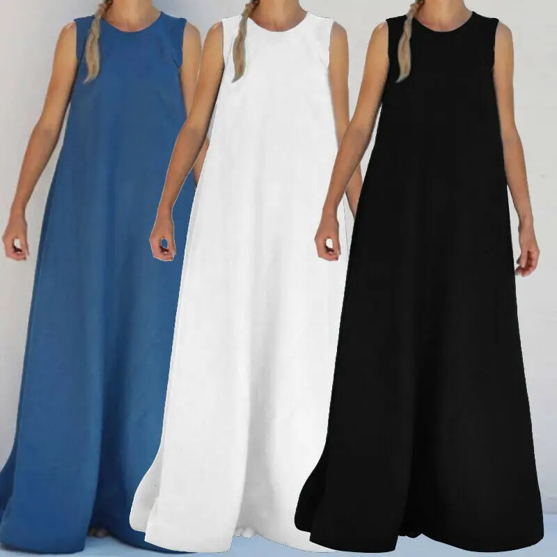 Women Sleeveless Bohemia Long Maxi Dress Ladies Summer Beach Party Sundress Plus
Women Sleeveless Bohemia Long Maxi Dress Ladies Summer Beach Party Sundress Plus