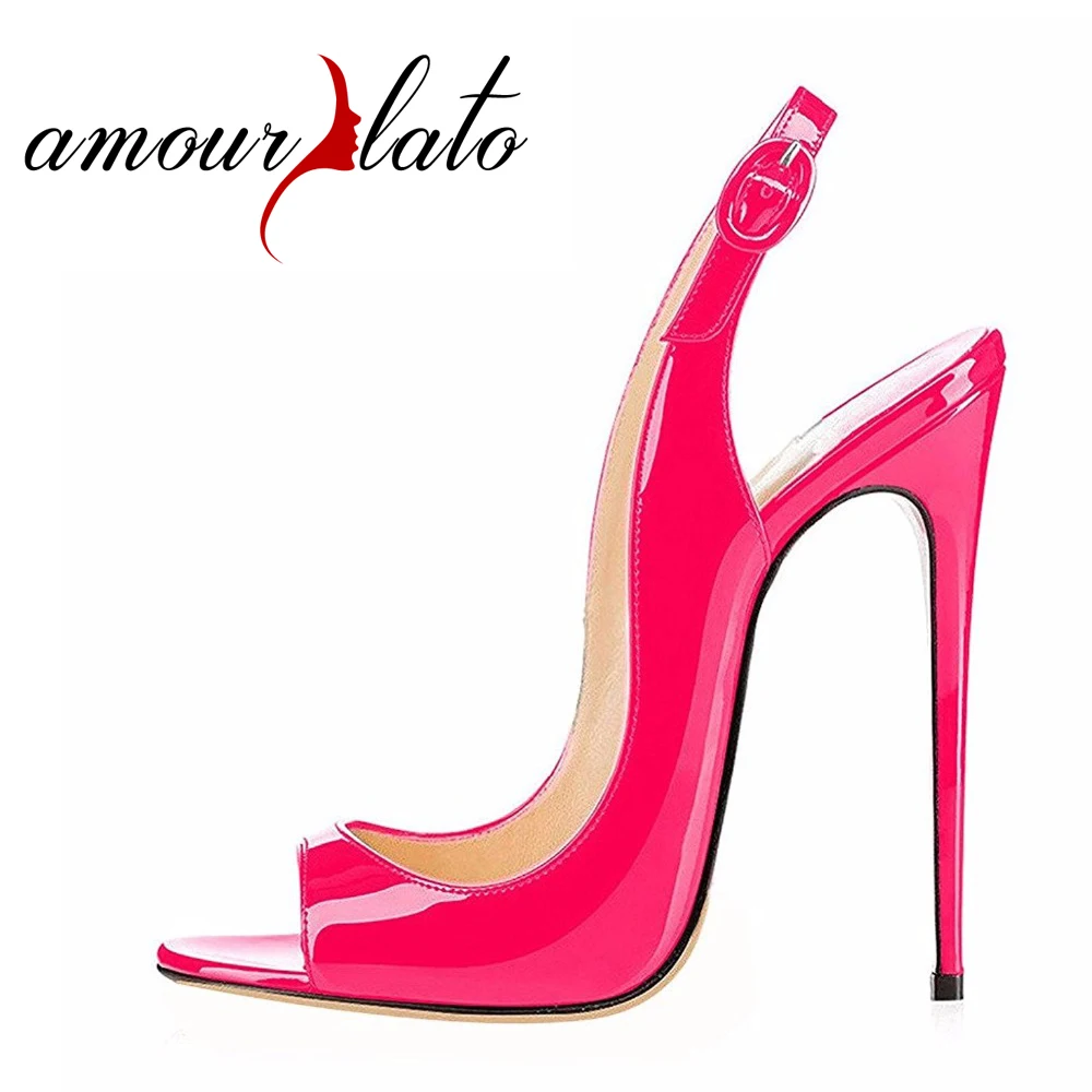 Amourplato Women's Open Toe High Heels Slingback Sandals Peep Toe Stilettos Dress Shoes 120mm Heels Buckle Closure
Amourplato Women's Open Toe High Heels Slingback Sandals Peep Toe Stilettos Dress Shoes 120mm Heels Buckle Closure