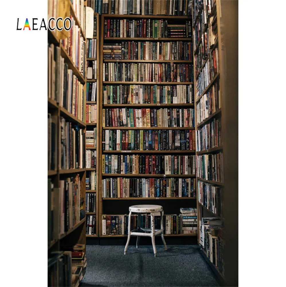 Деревянная книжная полка Laeacco школьный учебный интерьер фотографические фоны