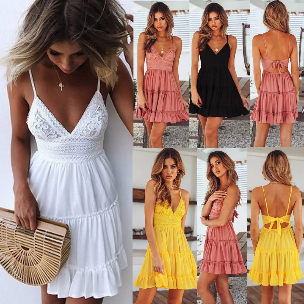 HIRIGIN Womens Sleeveless Holiday Lace Beachwear Ladies Summer Beach Swing Sundress Pop Lady Dropshipping Hot Mini Dresses
HIRIGIN Womens Sleeveless Holiday Lace Beachwear Ladies Summer Beach Swing Sundress Pop Lady Dropshipping Hot Mini Dresses