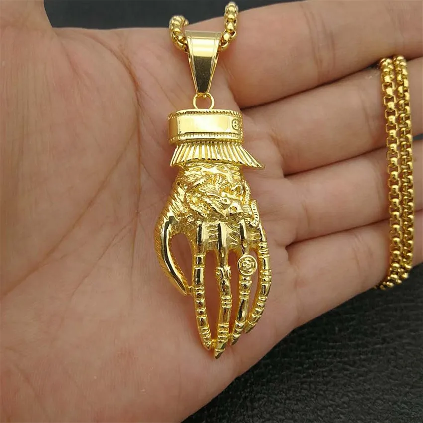 Hip Hop Skull Hand Pendants With Stainless Steel Chain For Men Gold Color Gothic Biker Necklace Male Jewelry Gifts
Hip Hop Skull Hand Pendants With Stainless Steel Chain For Men Gold Color Gothic Biker Necklace Male Jewelry Gifts