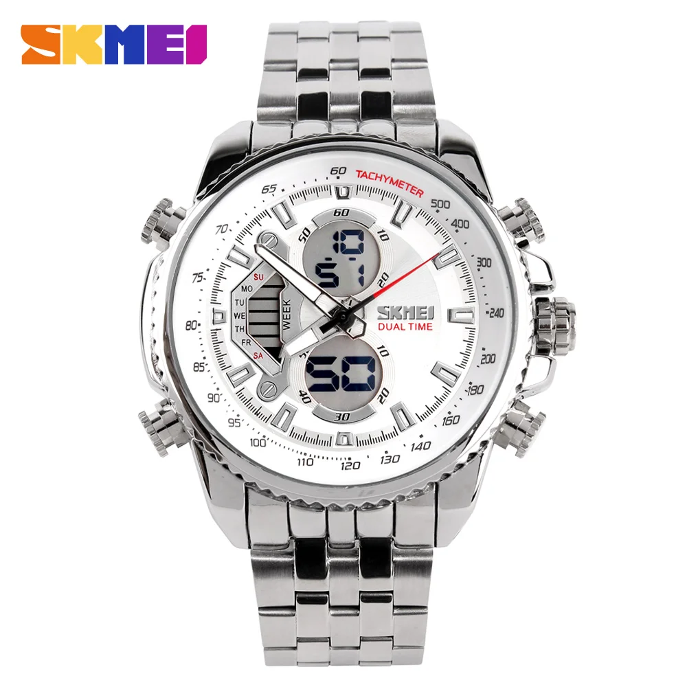 SKMEI Men Sport Watches Led Analog-Digital Wristwatch Waterproof Stainless Steel Watch Fashion Casual Mens Military Quartz Watch
SKMEI Men Sport Watches Led Analog-Digital Wristwatch Waterproof Stainless Steel Watch Fashion Casual Mens Military Quartz Watch