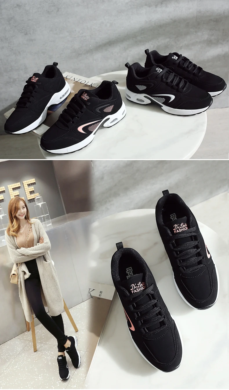 New Women Running Shoes Leather Outdoor Cushion Sport Gym Shoes Woman Comfortable Black Walking
New Women Running Shoes Leather Outdoor Cushion Sport Gym Shoes Woman Comfortable Black Walking