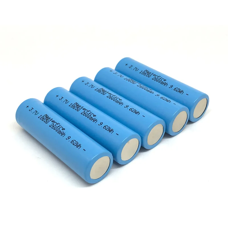 

5pcs/lot MasterFire 18650 2600mah 3.7V 9.62Wh Rechargeable Lithium-ion Battery Li-ion Batteries Cell For Flashlights Torches