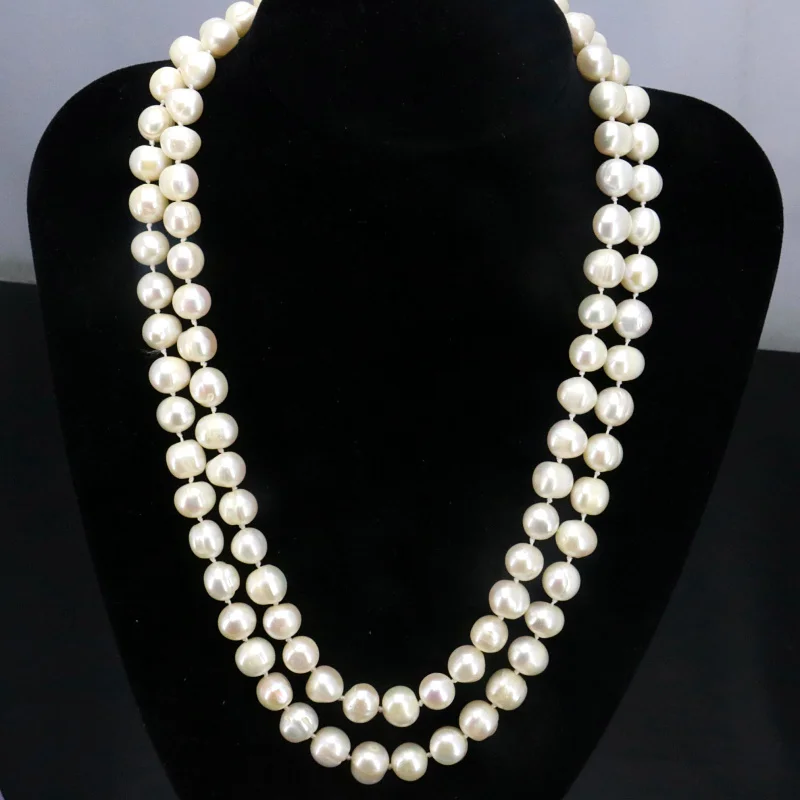 Fashion Jewelry White pearl necklace 8mm Beaded south sea shell Pearl Necklace 50inch LONGER Lengthened wool chain Women
Fashion Jewelry White pearl necklace 8mm Beaded south sea shell Pearl Necklace 50inch LONGER Lengthened wool chain Women