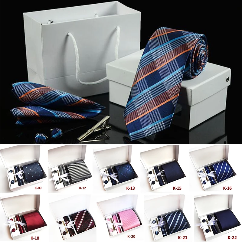 New 8CM Striped Men Ties Set Necktie Hankerchiefs Cufflinks Silk Jacquard Woven Red Navy Blue Black Tie Suit Wedding Party Gifts
New 8CM Striped Men Ties Set Necktie Hankerchiefs Cufflinks Silk Jacquard Woven Red Navy Blue Black Tie Suit Wedding Party Gifts