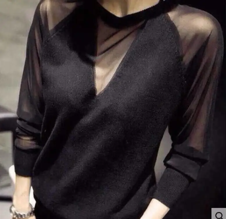Korean Fashion Clothing Woman Sexy Black Perspective Chiffon Sexy Blouse Chic Backless V-Neck Lace Chemise Femme Lady Shirt Top
Korean Fashion Clothing Woman Sexy Black Perspective Chiffon Sexy Blouse Chic Backless V-Neck Lace Chemise Femme Lady Shirt Top