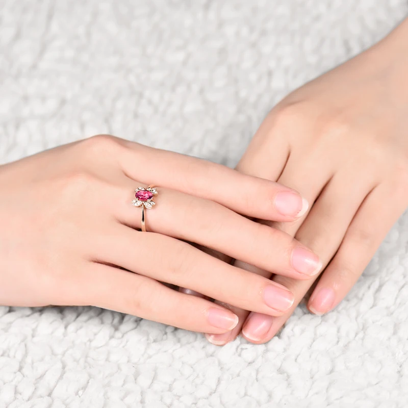 LOVERJEWELRY Lady Tourmaline Rings Pure 14KT Rose Gold Pink Tourmaline Diamonds Ring Party Jewelry For Women Birthday Best Gift
LOVERJEWELRY Lady Tourmaline Rings Pure 14KT Rose Gold Pink Tourmaline Diamonds Ring Party Jewelry For Women Birthday Best Gift