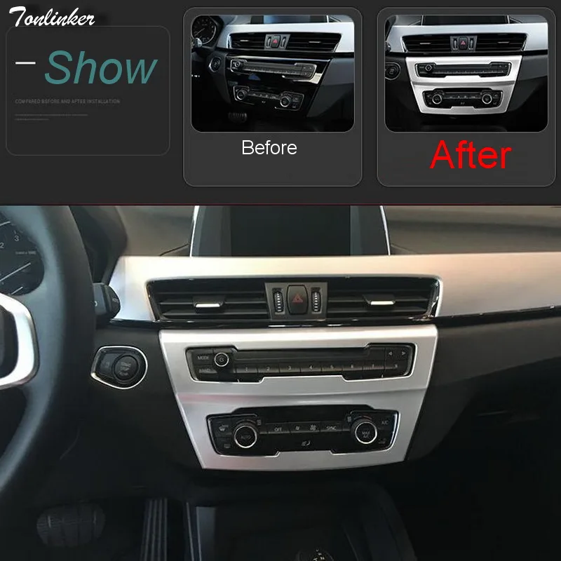 Tonlinker 1 PCS Car Styling DIY ABS Matte Air conditioning knob decoration panel Cover Case stickers for Bmw New X1 2016 17
Tonlinker 1 PCS Car Styling DIY ABS Matte Air conditioning knob decoration panel Cover Case stickers for Bmw New X1 2016 17