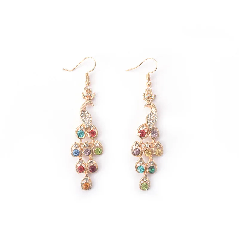 Long Fancy Crystal Feather Peacock Rhinestone Wing Golden Body Bird Drop Earrings Dangle Earrings for Women
Long Fancy Crystal Feather Peacock Rhinestone Wing Golden Body Bird Drop Earrings Dangle Earrings for Women