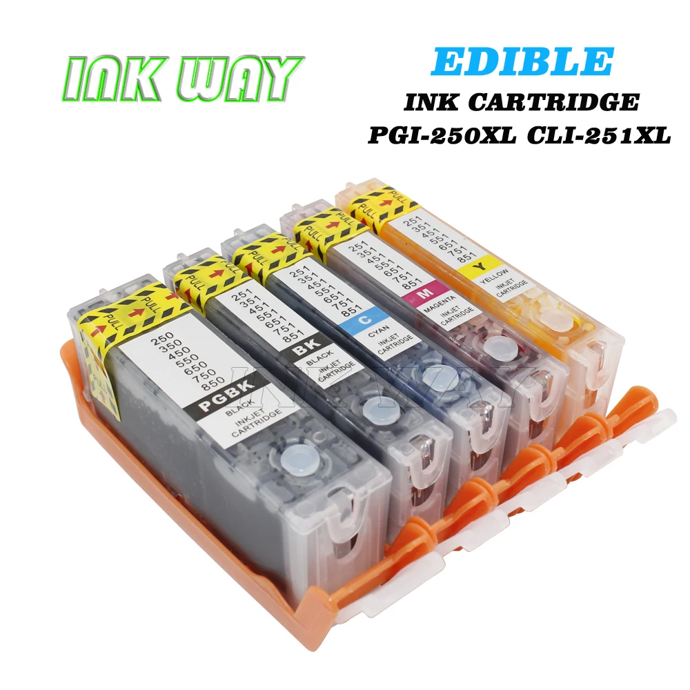 INK WAY 10 Pack PGI-250 CLI-251 CAKE PRINTING Edible ink Cartridge with one time chips
INK WAY 10 Pack PGI-250 CLI-251 CAKE PRINTING Edible ink Cartridge with one time chips