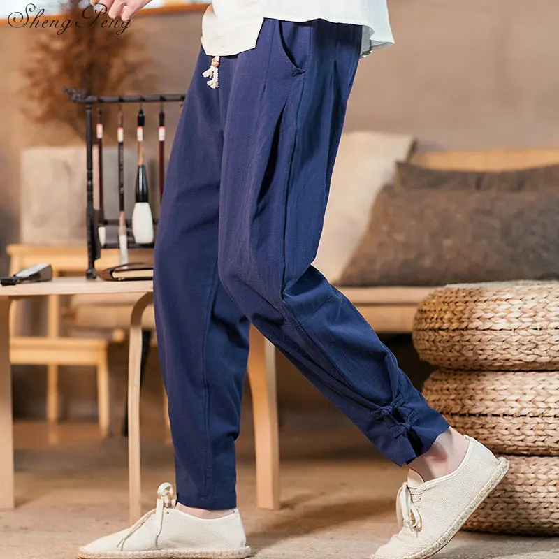 Chinese traditional kung fu wushu pants clothing for men male linen oriental style cargo pants trousers V1524
Chinese traditional kung fu wushu pants clothing for men male linen oriental style cargo pants trousers V1524