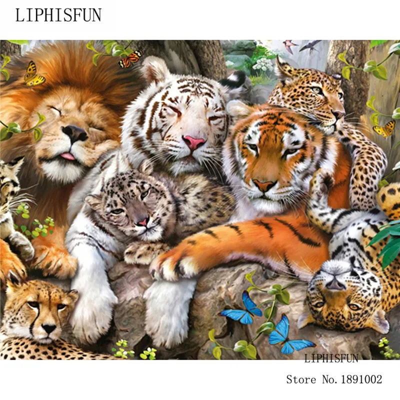 Tiger And Lion New Needlework 100% Full Square Drill Diamond Painting Cross Stitch Rhinestones Diamond Embroidery Mosaic Animals
Tiger And Lion New Needlework 100% Full Square Drill Diamond Painting Cross Stitch Rhinestones Diamond Embroidery Mosaic Animals