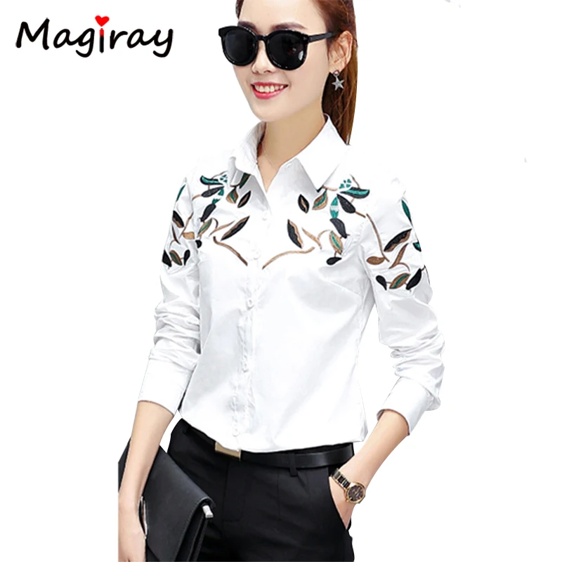 Magiray Casual Green Leaf Floral Embroidery 2020 Summer Women Blouse Long Sleeve Business Formal Shirt Women Tops White Blue C03
Magiray Casual Green Leaf Floral Embroidery 2020 Summer Women Blouse Long Sleeve Business Formal Shirt Women Tops White Blue C03