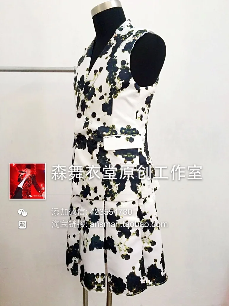 S-4XL !brand Star Style Men Singers GD Chi-long Ink Flower Suit Sets Stage Clothing party suit grom formal dress ! free shipping
S-4XL !brand Star Style Men Singers GD Chi-long Ink Flower Suit Sets Stage Clothing party suit grom formal dress ! free shipping