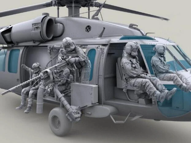 1/35 сборный Набор фигурок из смолы команда вертолетов США (7 в комплект не входит