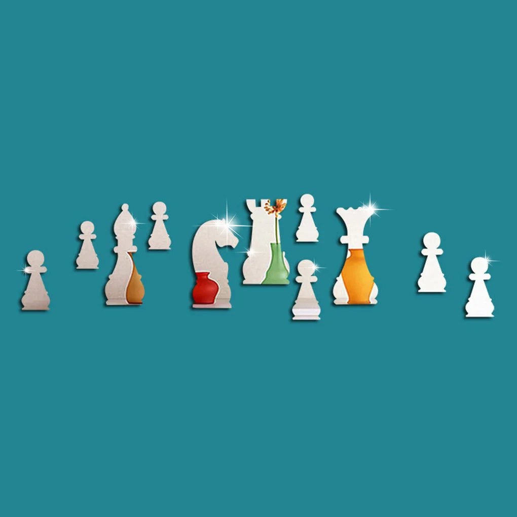 11pcs International Chess Wall Stickers 3D Mirror Wall Decal Home Decoration Silver
11pcs International Chess Wall Stickers 3D Mirror Wall Decal Home Decoration Silver