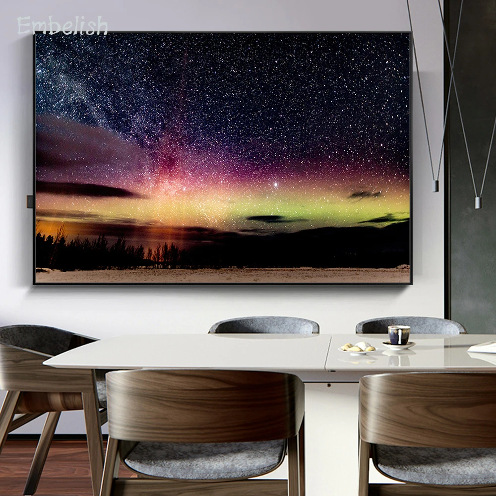 Embelish 1 Pieces Starry Sky And Aurora Landscape Wall Art Posters For Living Room Modern Home Decor HD Canvas Paintings Picture
Embelish 1 Pieces Starry Sky And Aurora Landscape Wall Art Posters For Living Room Modern Home Decor HD Canvas Paintings Picture
