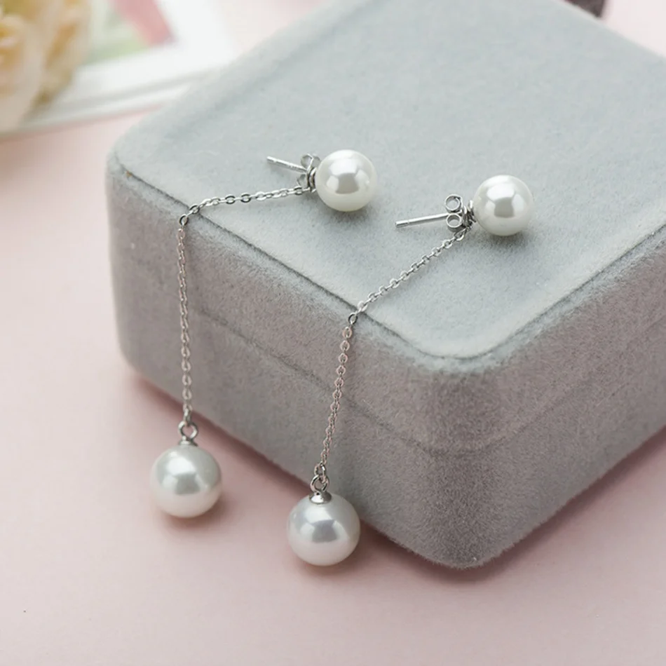 Qing Huan-Korean Version of the Shell Pearl Earrings 925 Sterling Silver Fashion Jewelry Long Chain Pearl Pendant Accessories
Qing Huan-Korean Version of the Shell Pearl Earrings 925 Sterling Silver Fashion Jewelry Long Chain Pearl Pendant Accessories