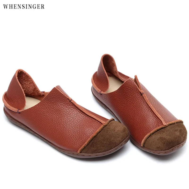 Whensinger-Горячая Распродажа женская обувь из натуральной кожи 2017 модные