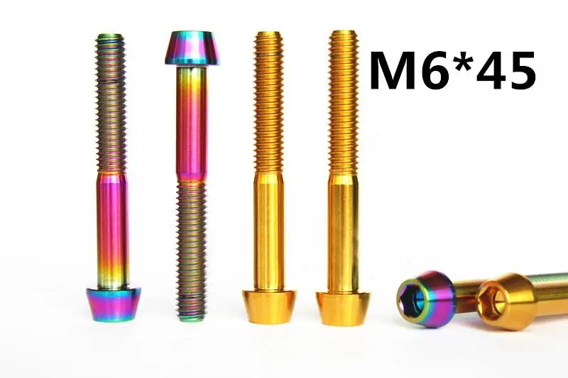 1 шт. M6x45mm GR5 TC4 титановая конусная головка болт для велосипеда седло гарнитура верхняя крышка
1 шт. M6x45mm GR5 TC4 титановая конусная головка болт для велосипеда седло гарнитура верхняя крышка
