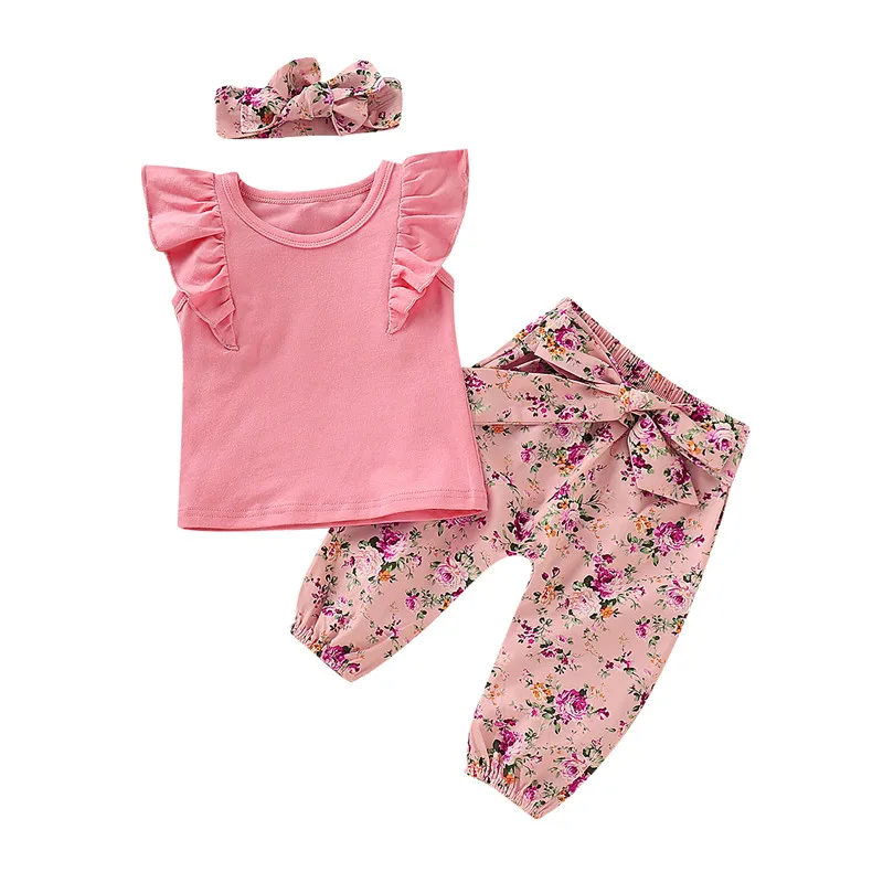 Baby Girls Clothes Set 2019 Newborn 3pcs Toddler Kid Outfits Ruffle Short Sleeve Top+Knot Flower Pants+Headband Infant Clothing
Baby Girls Clothes Set 2019 Newborn 3pcs Toddler Kid Outfits Ruffle Short Sleeve Top+Knot Flower Pants+Headband Infant Clothing