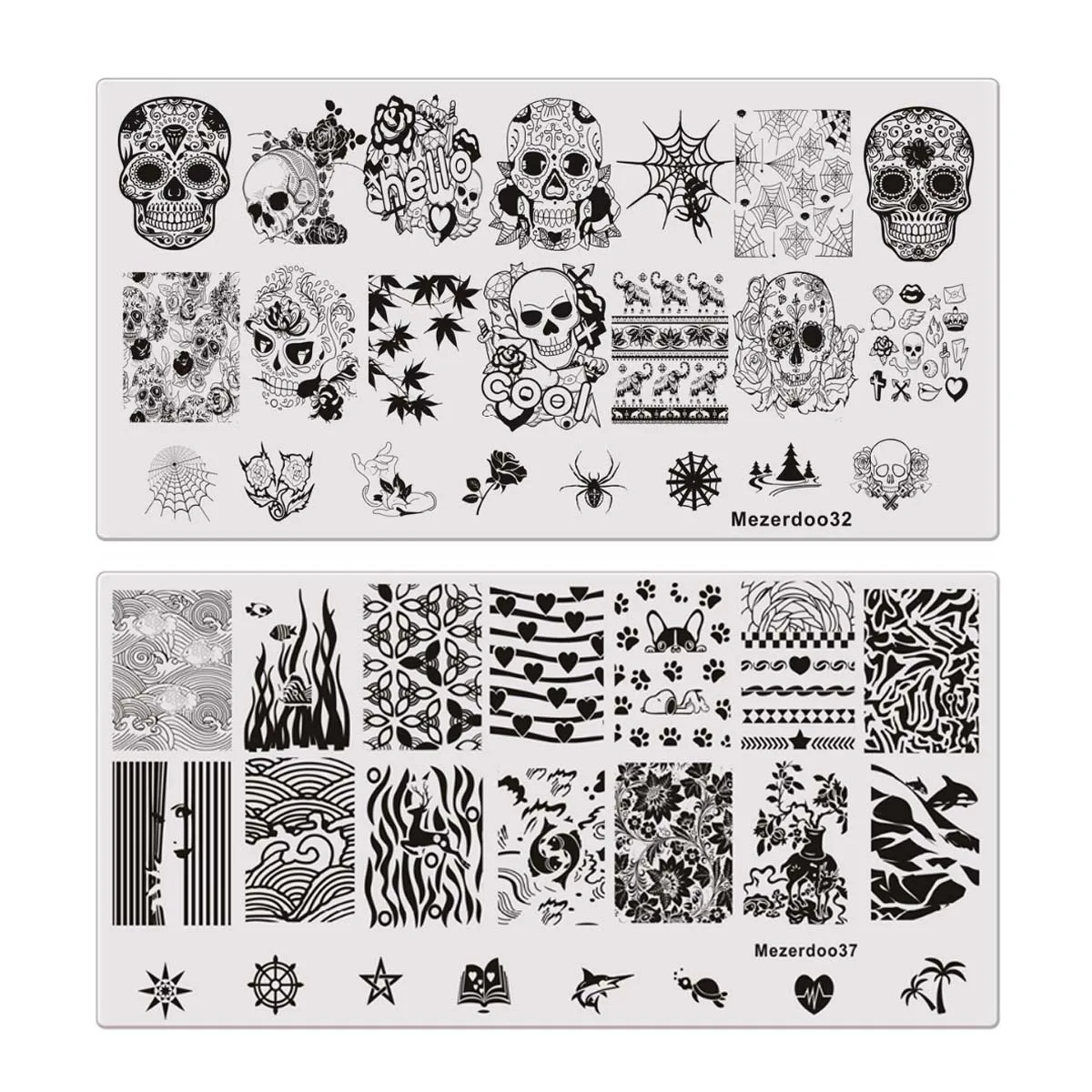 9Pc/lot Nail Stamping Plate Skull Rose Dog Pattern Rectangle Nail Art Stamp Stamping Template Image Plate Stencil
9Pc/lot Nail Stamping Plate Skull Rose Dog Pattern Rectangle Nail Art Stamp Stamping Template Image Plate Stencil