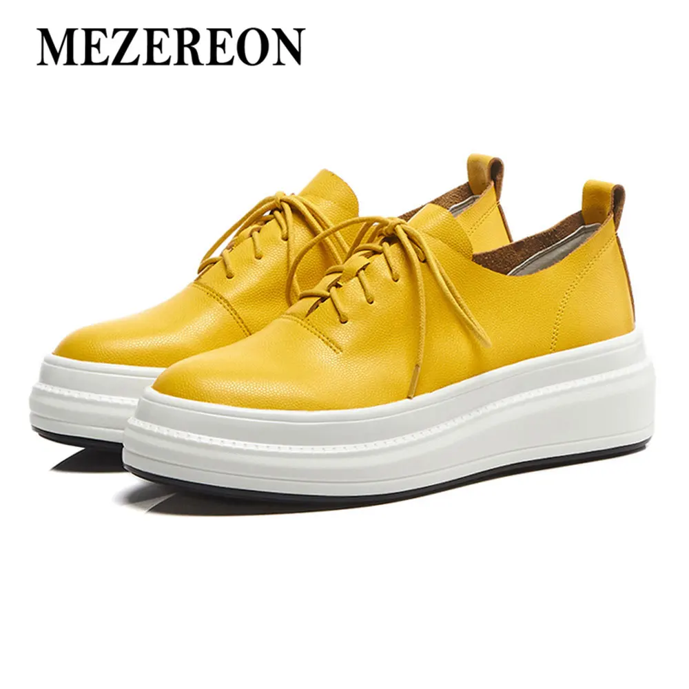MEZEREON Women Sneakers High Quality Breathable Lace-Up Lover Casual Shoes Woman Flats Shoes Yellow Creepers Female tenis
MEZEREON Women Sneakers High Quality Breathable Lace-Up Lover Casual Shoes Woman Flats Shoes Yellow Creepers Female tenis