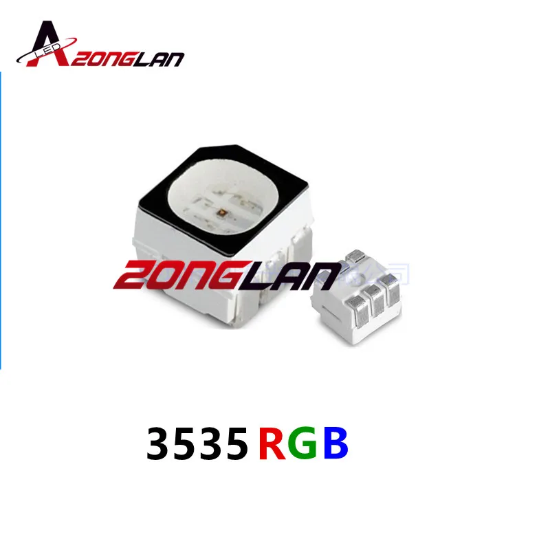 200 шт. smd СВЕТОДИОДНЫЙ led rgb PLCC6 3 в 1 SMD LED полноцветсветодиодный 3535 RGB чиповый