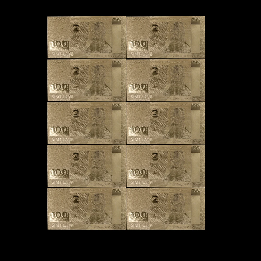 10pcs/lot Classic Latvia Gold Banknotes 100 Lat Gold Foil Banknote In Top Quality for Souvenir Notes
10pcs/lot Classic Latvia Gold Banknotes 100 Lat Gold Foil Banknote In Top Quality for Souvenir Notes