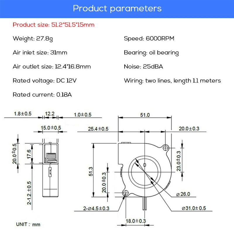 3D Printer Parts Turbine DC Blower Small Fan 5015 Industrial Cooling Fan DC 12V 50x50x15mm Reprap Mendel Prusa i3 Printer
3D Printer Parts Turbine DC Blower Small Fan 5015 Industrial Cooling Fan DC 12V 50x50x15mm Reprap Mendel Prusa i3 Printer