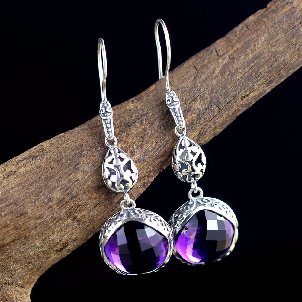 L&P New Arrival Amethyst 925 Sterling Silver Drop Earrings For Women Girl Ind2018sian Ethnic Style Earrings Fine Jewelry
L&P New Arrival Amethyst 925 Sterling Silver Drop Earrings For Women Girl Ind2018sian Ethnic Style Earrings Fine Jewelry