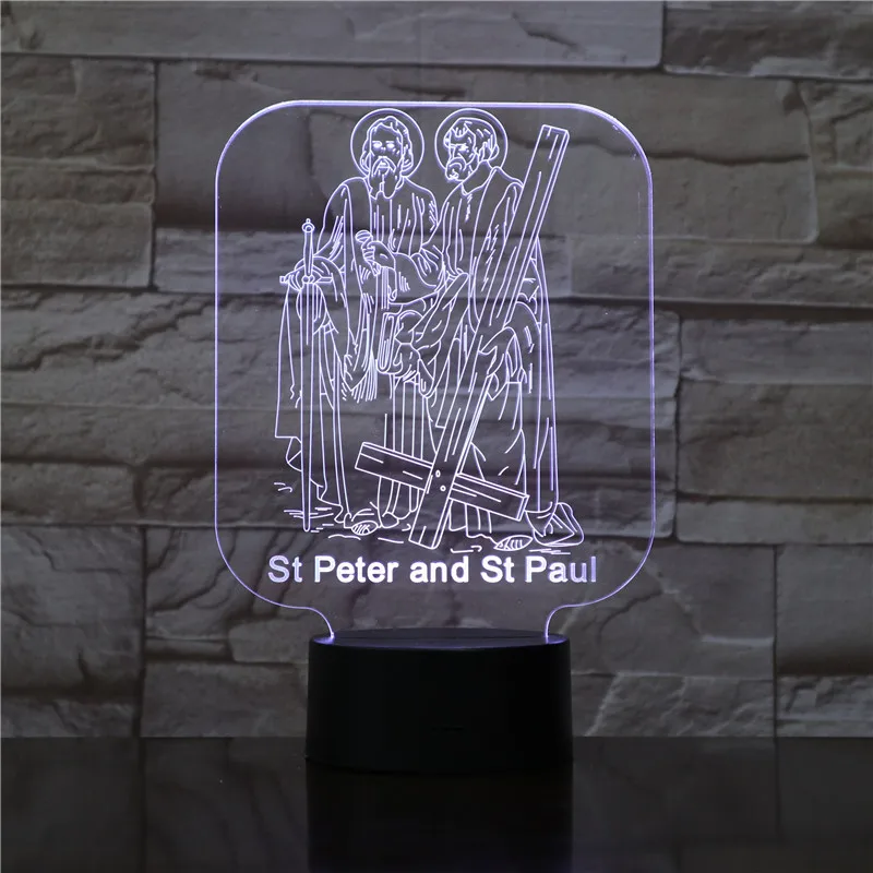 St Peter and St Paul of God 3D Acrylic LED Night Light Illusion Home Decor Optical Lamp Lighting USB Touch Luminous Novelty Gift
St Peter and St Paul of God 3D Acrylic LED Night Light Illusion Home Decor Optical Lamp Lighting USB Touch Luminous Novelty Gift