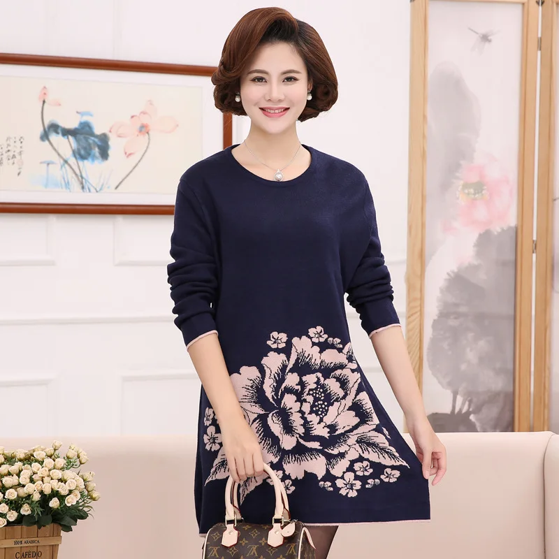 Autumn New Sweater Large Size Bottoming Shirt Middle-aged Long Winter wool Warm Female Tops Elegant Flower Pullover For Women
Autumn New Sweater Large Size Bottoming Shirt Middle-aged Long Winter wool Warm Female Tops Elegant Flower Pullover For Women